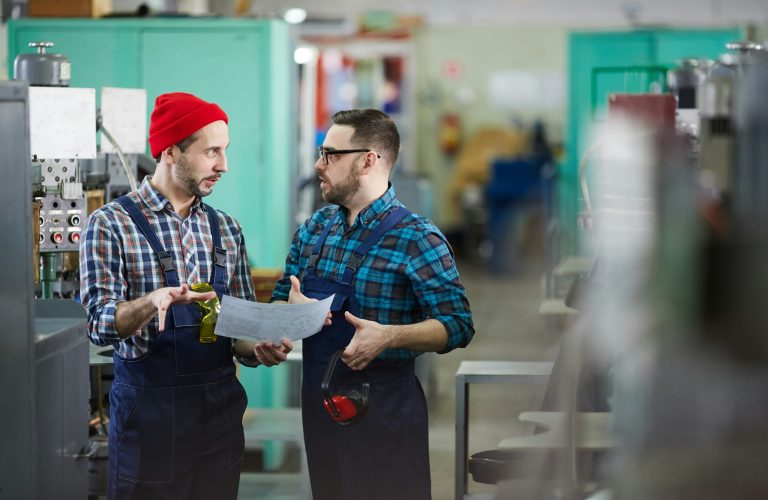 Workers in Industrial Workshop